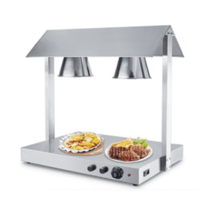 food warmer with lamp (double - silver)